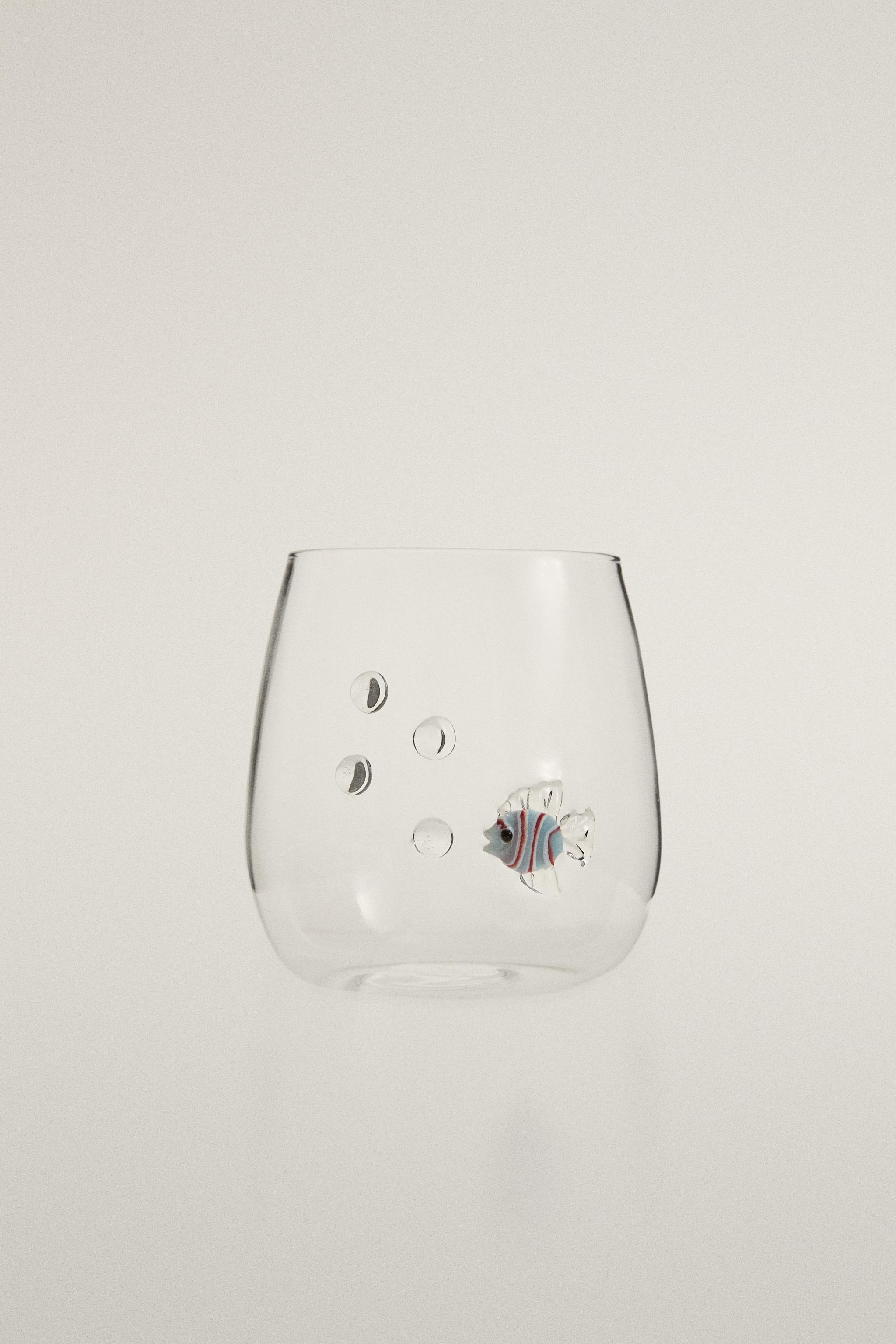 VERRE POISSONS ET BULLES